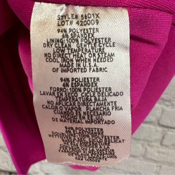 Aqua Formal Scuba Crepe Sheath Dress Fitted Above Knee Lined Bright Pink 0 NWT - Picture 10 of 11